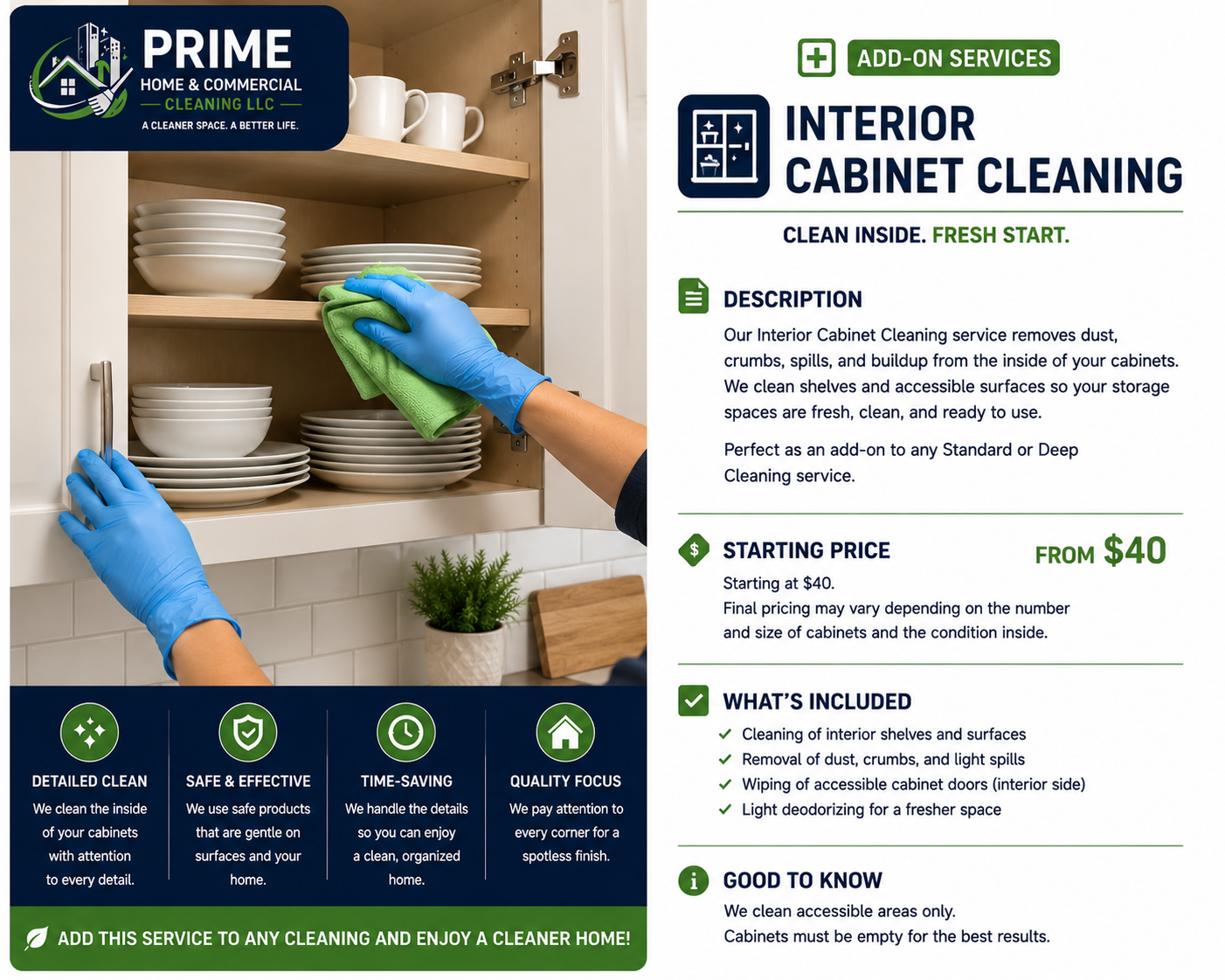 Interior Cabinet Cleaning