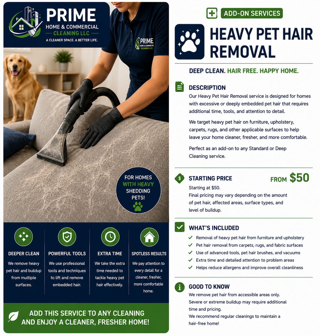 🐾 Heavy Pet Hair Removal